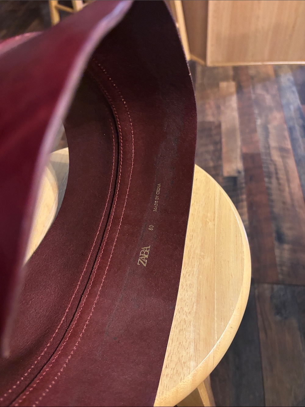 Zara Wide Burgundy Leather Corset Belt Gold Buckle Accent See Video & Photos - Picture 7 of 17